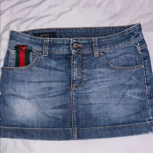 Gucci Blue Denim Skirt